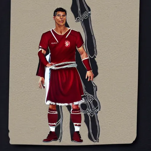 Image similar to christiano ronaldo as ezio auditore, detailed