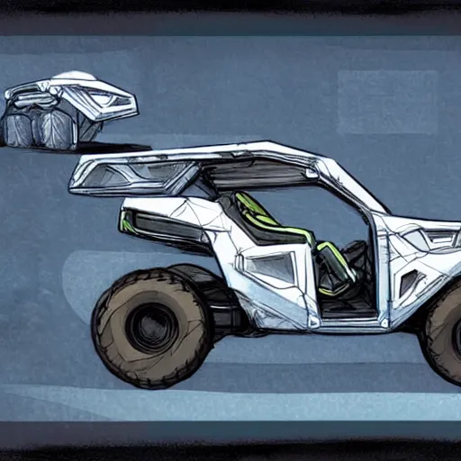 Prompt: concept art blueprint halo new atv vehicles