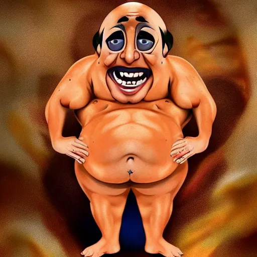 Prompt: chorizo danny devito body horror