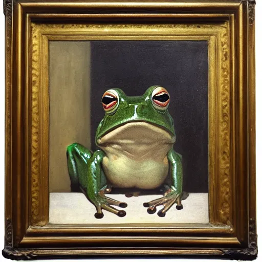 Image similar to Portrait of a frog, Oil on canvas, Musée d'Orsay catalog