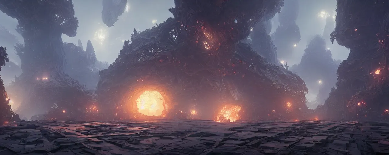 Image similar to infinite fractals a world which rebuilds itself and destroys when needed 8 k uhd, unreal engine, octane render in the artstyle of finnian macmanus, john park and greg rutkowski