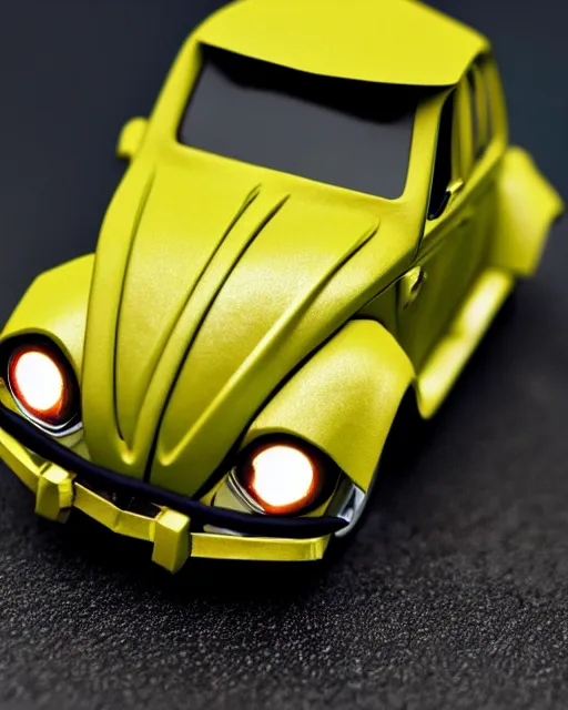 Image similar to an origami vw beetle by akira yoshizawa, realistic, very detailed, complex, intricate, studio lighting, bokeh, sigma 5 0 mm f 1. 4