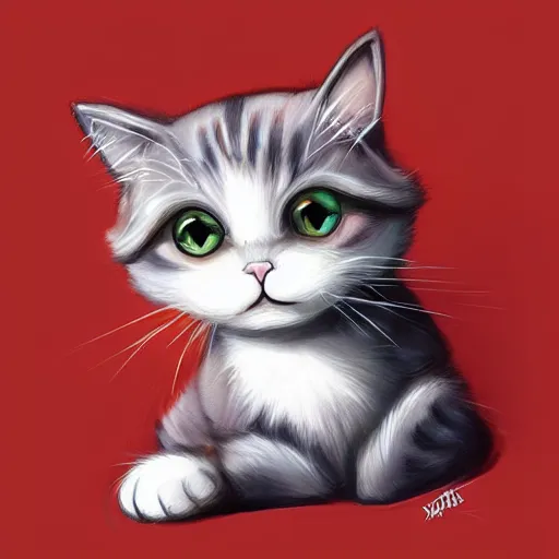 Image similar to Kawaii Cat in the style of stefan kostic, art by artgerm