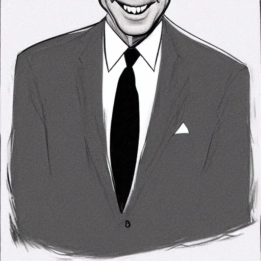 Prompt: joe biden drawn in the style of juji ito