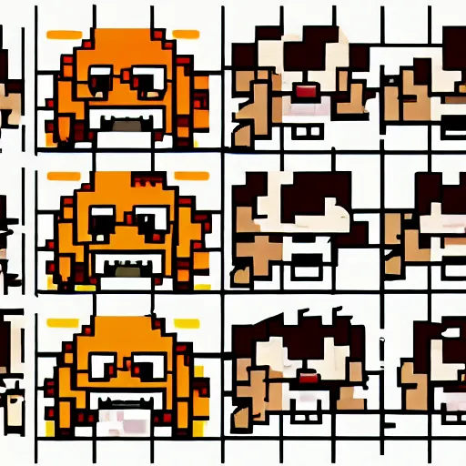 Image similar to binding of isaac monster sprite sheet