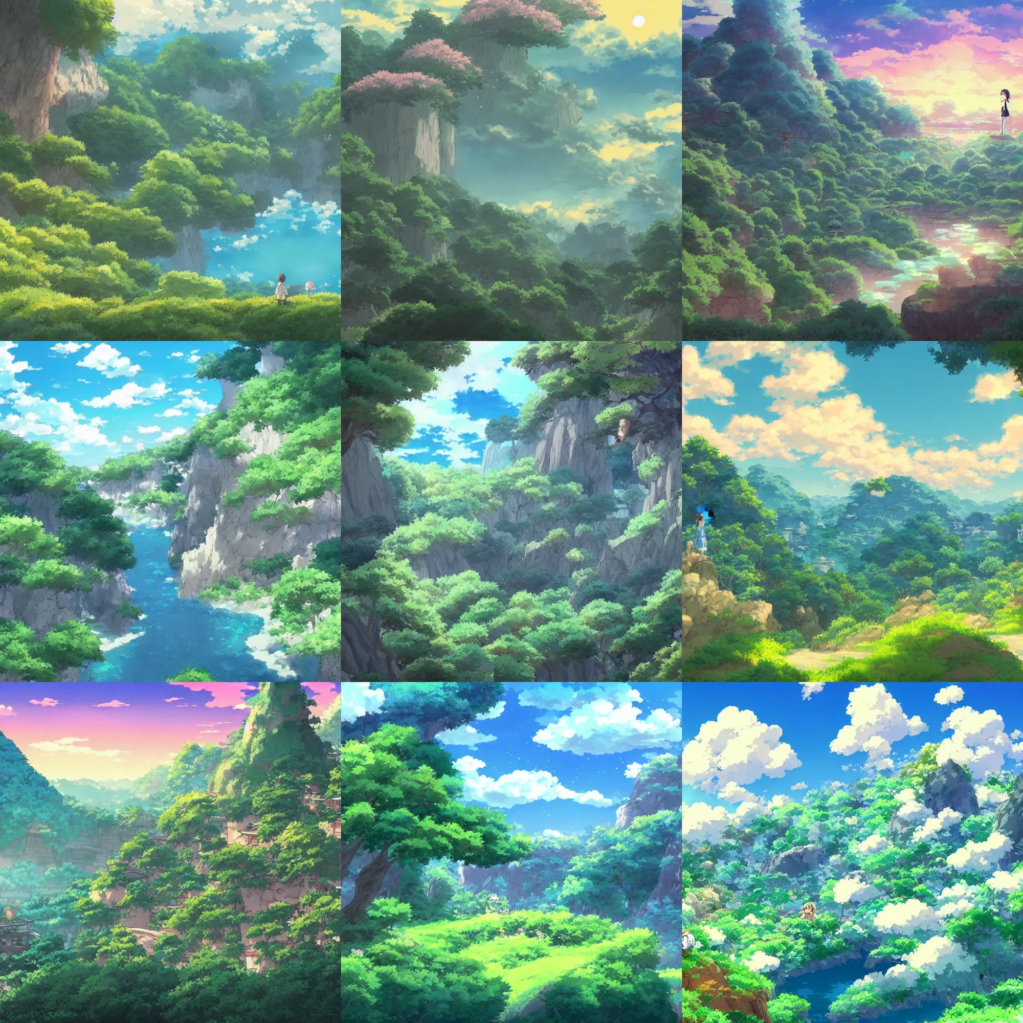 Prompt: a beautiful anime landscape from studio ghibli, trending on artstation