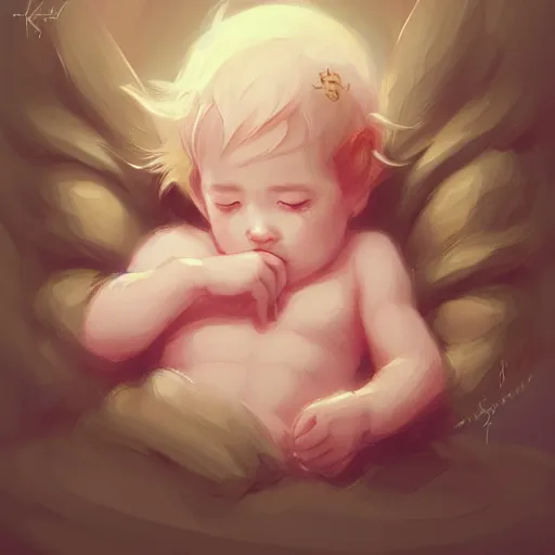 Prompt: cute little baby ( ( ( dragon ) ) ) sleeping, zzz, light pink, gold color scheme, highly detailed, artgerm, cushart krenz, artstation, soft light, sharp focus, award - winning, 4 k, 8 k, super detailed, illustration, symmetrical, digital art, character design, concept art