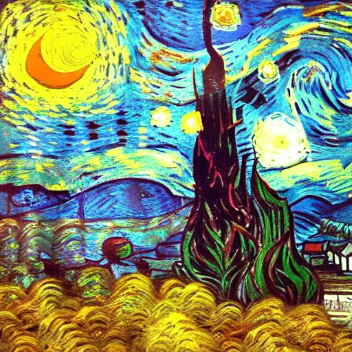 Image similar to go - pro view by vincent van gogh