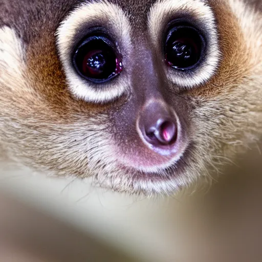 Prompt: a slow loris staring into your soul, hd photography