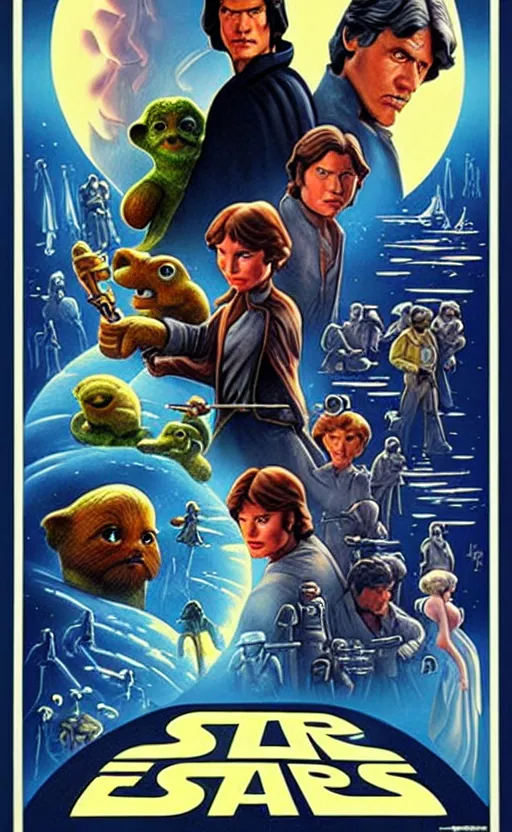 Image similar to exquisite lucasfilm poster art