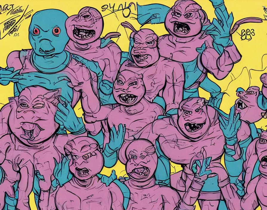 Krang 1980s Pop Band Surrealism Aesthetic Detailed Stable Diffusion 