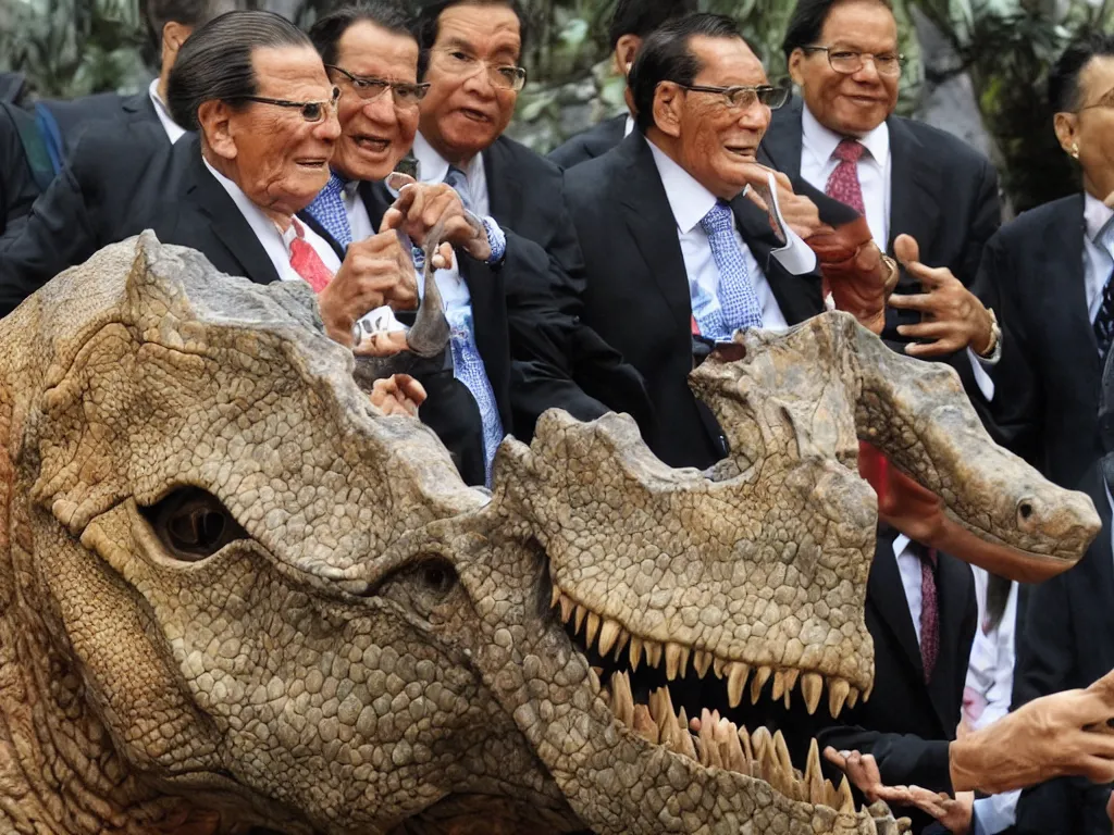 Image similar to Juan Ponce Enrile eating a dinosaur