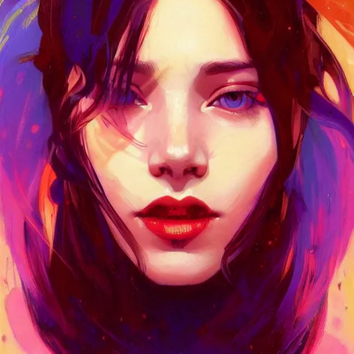 Prompt: half - darkness void woman with cute - fine - face, pretty face, multicolored hair, realistic shaded perfect face, extremely fine details, by realistic shaded lighting poster by ilya kuvshinov katsuhiro otomo, magali villeneuve, artgerm, jeremy lipkin and michael garmash and rob rey