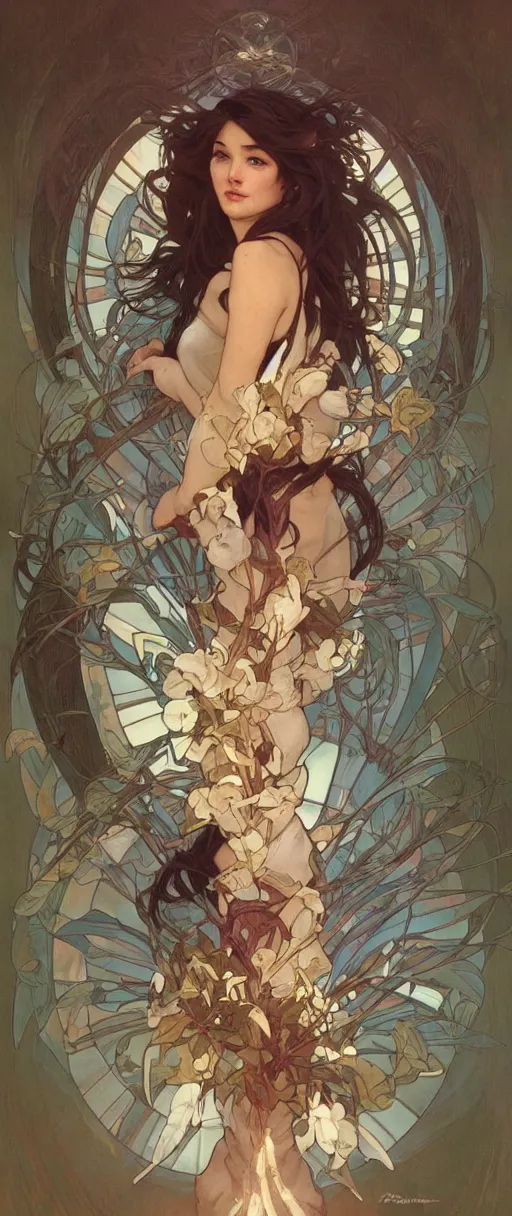 Image similar to happy appearance, joyful vibe and lighting, art by artgerm and greg rutkowski and alphonse mucha