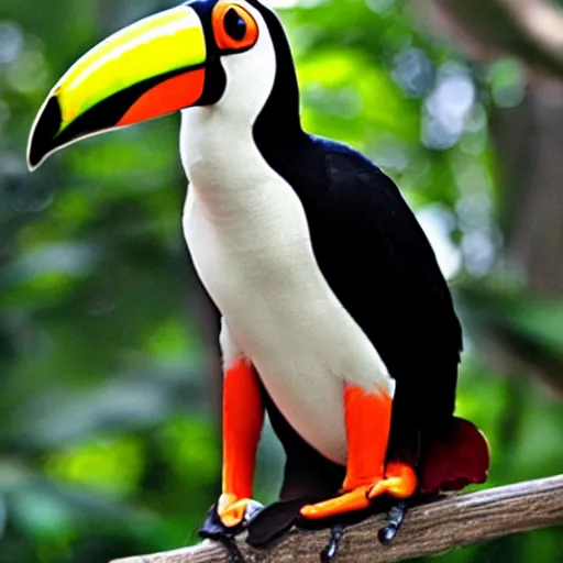 Prompt: a toucan and frog hybrid