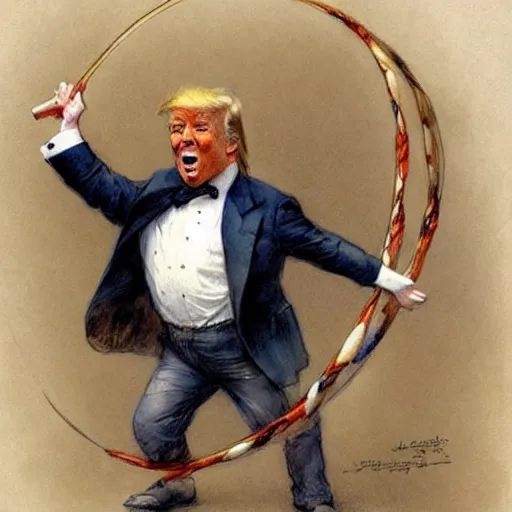 Image similar to ( ( ( ( ( donald trump hula hoop. muted colors. ) ) ) ) ) by jean - baptiste monge!!!!!!!!!!!!!!!!!!!!!!!!!!!