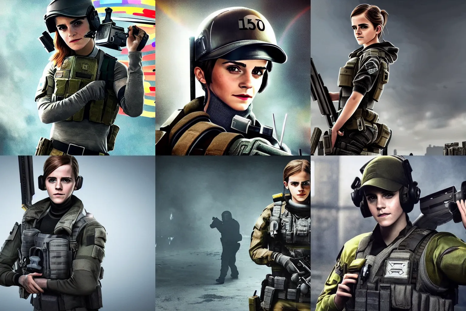 Prompt: Emma Watson as a Rainbow Six Siege operative