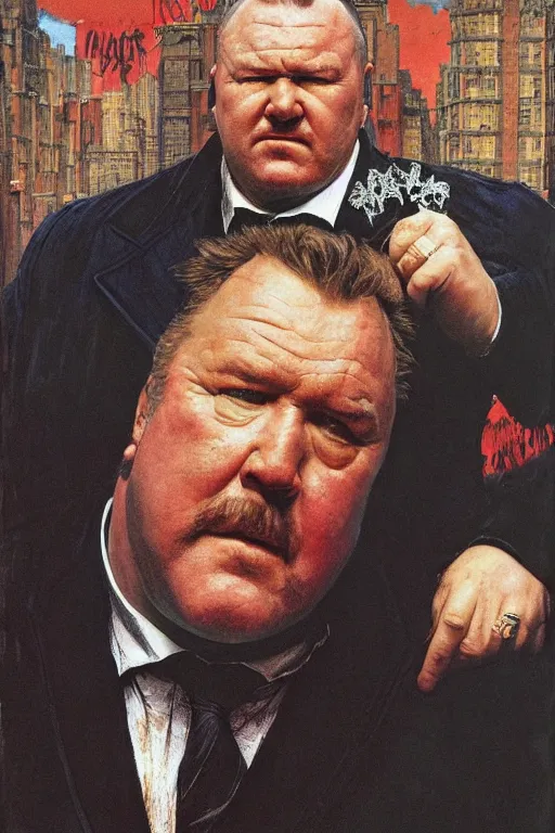 Prompt: full length portrait of huge ray winstone as marvel's kingpin dressed as gangster, new york, painted by lawrence alma tadema, zdzislaw beksinski, norman rockwell, jack kirby, tom lovell, greg staples