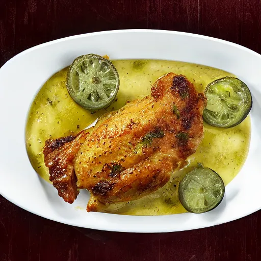 Image similar to a plastic version of chicken piccata, photograph