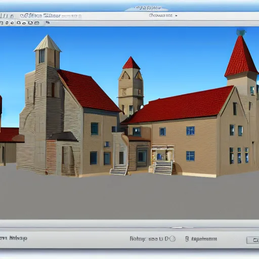 Prompt: old 3 d architecture software, multimedia