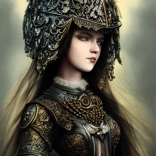 Prompt: A masterpiece ultrarealistic ultradetailed portrait of a Incredibly beautiful angel princess with Royal Tevton Knight Skull Full Iron Helmet mask. baroque renaissance girl in the night forest. medium shot, intricate, elegant, highly detailed. trending on artstation, digital art, by Stanley Artgerm Lau, WLOP, Rossdraws, James Jean, Andrei Riabovitchev, Marc Simonetti, Yoshitaka Amano. background by James Jean and Gustav Klimt, light by Julie Bell, 4k, porcelain skin.