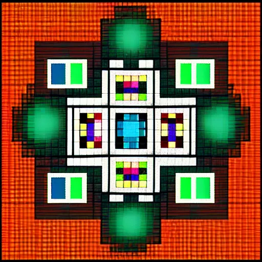 Image similar to platonic solids, sacred geometry, pixel art