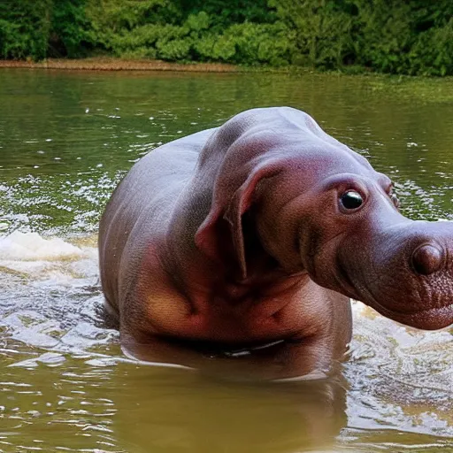 Image similar to photo of a hippopotamus dachshund hybrid