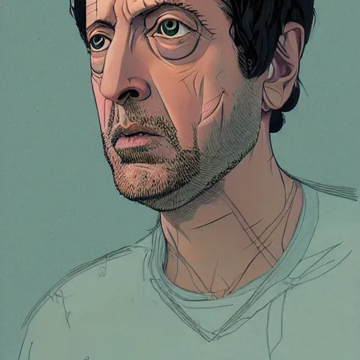 Prompt: a study of cell shaded portrait of Al Pacino concept art, llustration, post grunge, concept art by josan gonzales and wlop, by james jean, Victo ngai, David Rubín, Mike Mignola, Laurie Greasley, highly detailed, sharp focus, alien, Trending on Artstation, HQ, deviantart, art by artgem