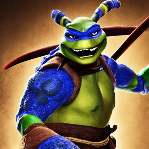 Prompt: yojimbo from teenage mutant ninja turtles 4 k hyperdetailed photorealism hdr