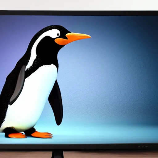 Prompt: Penguin playing on a computer with gaming Headset, on chair, RGB PC, raytracing, Photorealistic, 4k