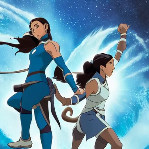 Image similar to Live action Avatar Korra, film still from the movie 'Avatar Korra' (2023)