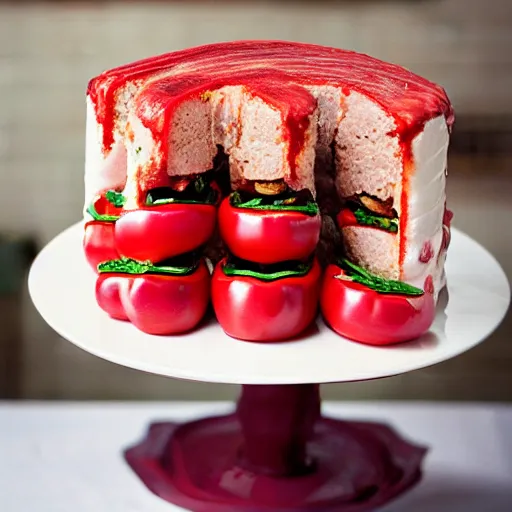 Image similar to meat - stuffed pepper wedding cake