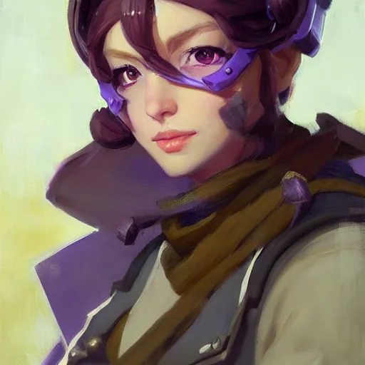 Image similar to greg manchess portrait painting of violet evergarden as overwatch character, totally whack, medium shot, asymmetrical, profile picture, organic painting, sunny day, matte painting, bold shapes, hard edges, street art, trending on artstation, by huang guangjian and gil elvgren and sachin teng