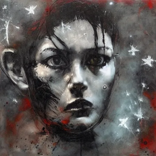 Image similar to The Loneliness of the Cosmic Artist, paint by Guy Denning