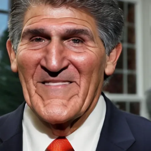Image similar to Joe Manchin delighted because he received coal again for Christmas; coal everywhere