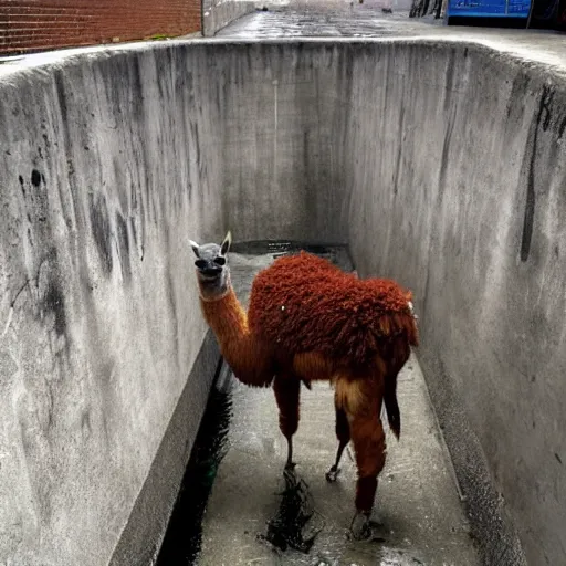 Image similar to llama in the sewers