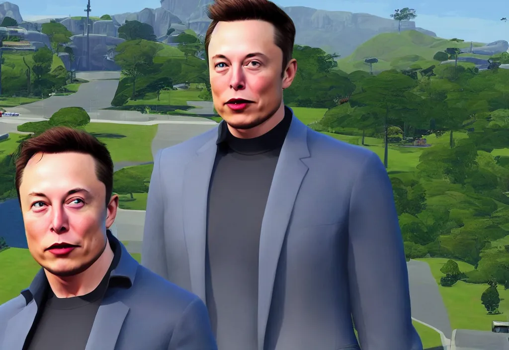 Image similar to a screenshot of elon musk in the video game in the sims. close up, 3 d rendering. unreal engine. amazing likeness. very detailed.