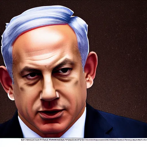 Prompt: a portrait of benjamin netanyahu melting