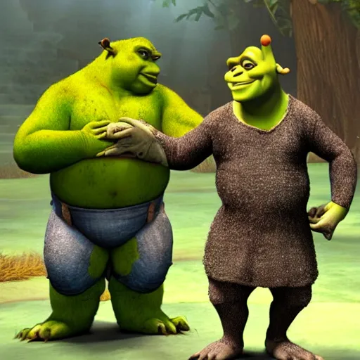 Image similar to shrek dinosaur