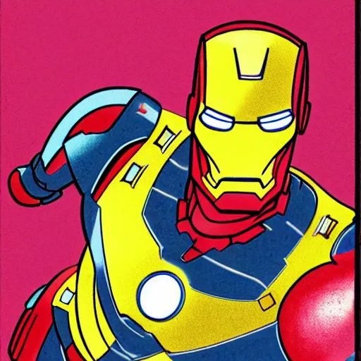 Image similar to iron man in old disney 9 0's style