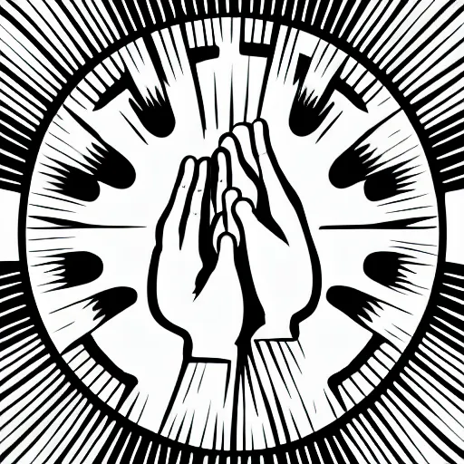 Image similar to praying hands logo, vector, minimal, one line art, sharp focus, white background