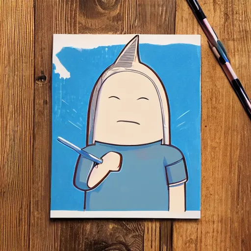 Prompt: mugshot of finn the human, art by joe mudureira + Tim Shumate + Ross Tran