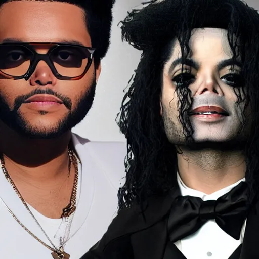 Image similar to the weeknd as michael jackson,