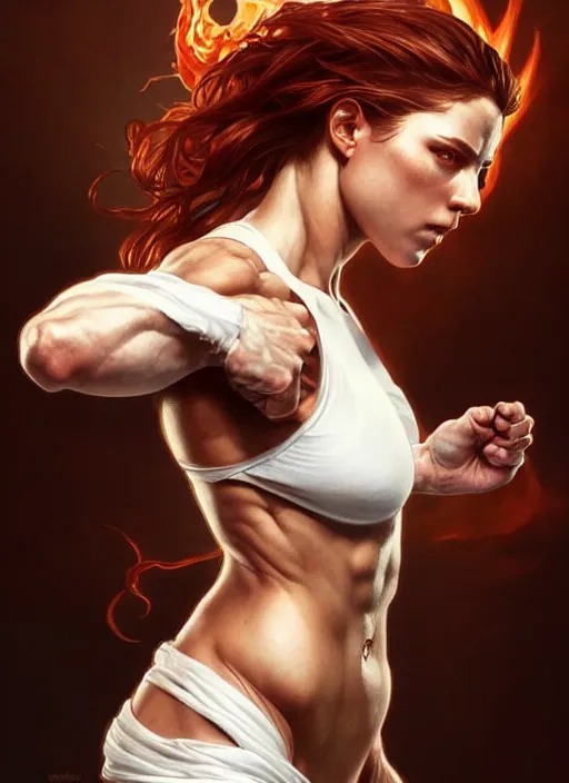 Image similar to portrait of aggressive eden hazard, d & d, muscular! white, fire, fantasy, intricate, elegant, highly detailed, digital painting, artstation, concept art, smooth, sharp focus, illustration, art by artgerm and greg rutkowski and alphonse mucha