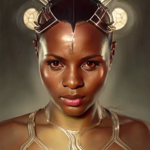 Image similar to Sadio Mane undergoing forehead reduction surgery, D&D, fantasy, intricate, elegant, highly detailed, digital painting, artstation, concept art, matte, sharp focus, illustration, art by Artgerm and Greg Rutkowski and Alphonse Mucha