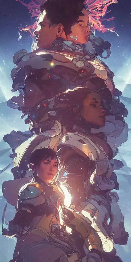 Image similar to spatial cosmos space and planets, apex legends, epic lighting, sketch illustration, ultra detailed, art by artgerm and greg rutkowski and alphonse mucha