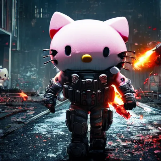 3D PVC Cartoon Hello Kitty Punisher