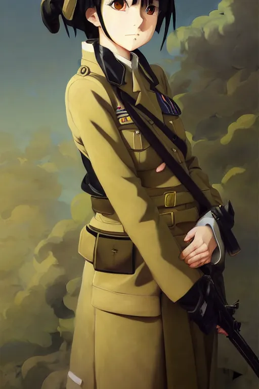 Image similar to baroque oil painting of anime key visual portrait concept art of anime girl wearing military nazi ss uniform, brutalist, dark fantasy, rule of thirds, fake hidden detail, trending on pixiv fanbox, acrylic palette knife and brush, style of makoto shinkai studio ghibli genshin impact jamie wyeth james gilleard greg rutkowski