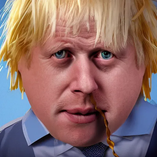 Image similar to Boris Johnson cradling can of Spaghetti-O's, beautiful, delicate, hyper realistic, 4K, HD