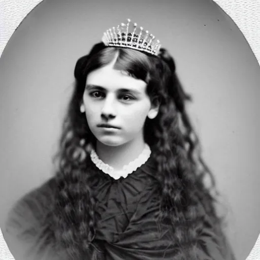 Prompt: clear photography of a beautiful and teenaged princess, circa 1 8 6 1